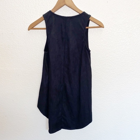 Mod Ref Black Suede High Neck Tank Top - Picture 7 of 8